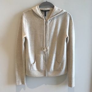 BCBGMaxAzria 100% cashmere zip front hoodie